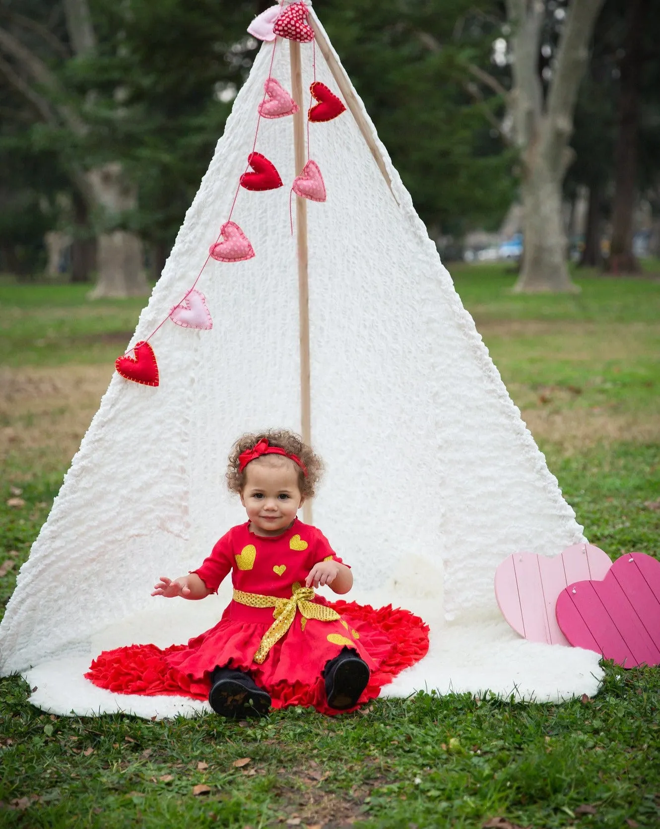 Red Gold Heart Valentines Day Dress