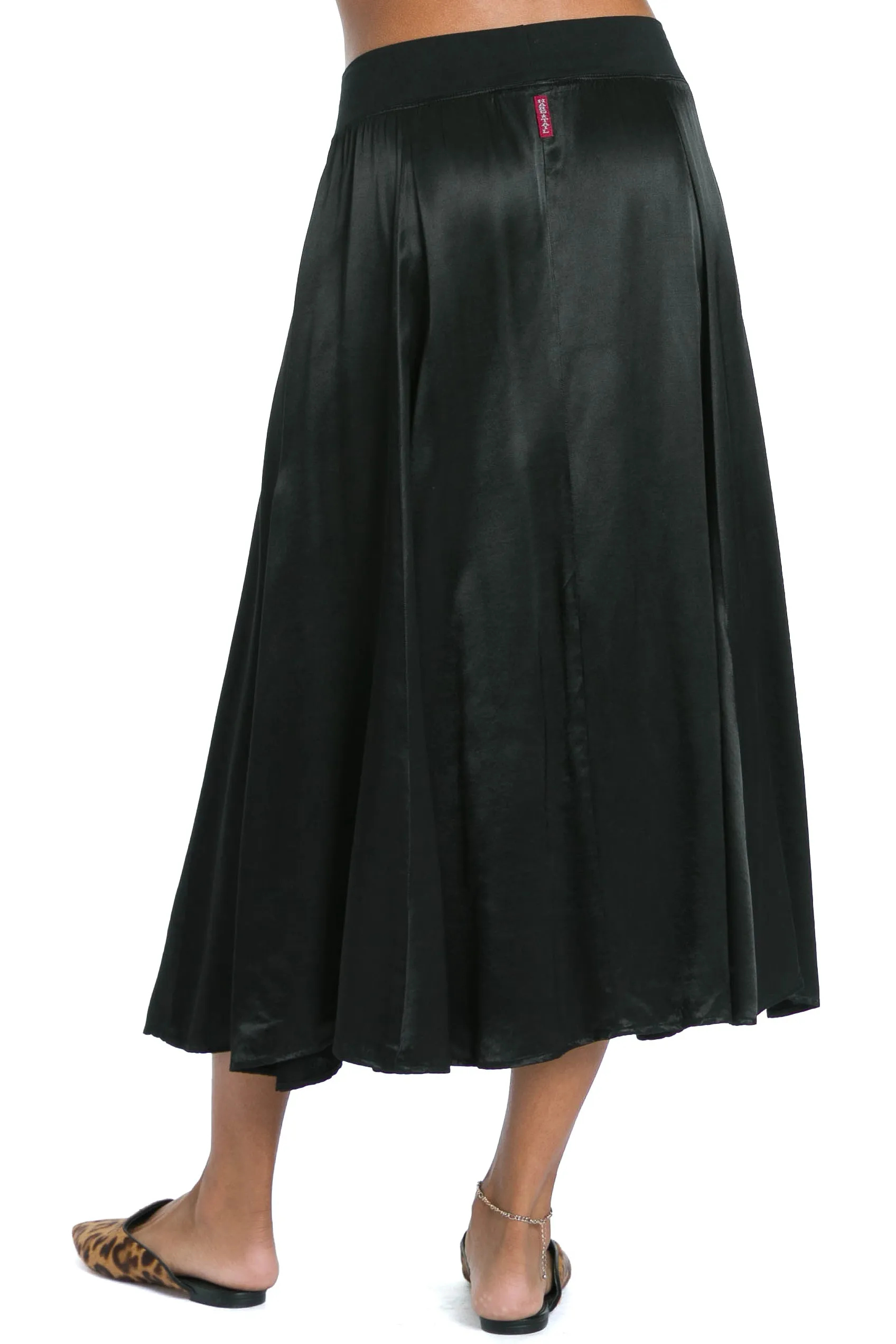 Satin Princess Panel Midi Skirt