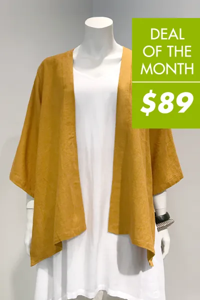 Short Kimono Jacket in Topaz Roma