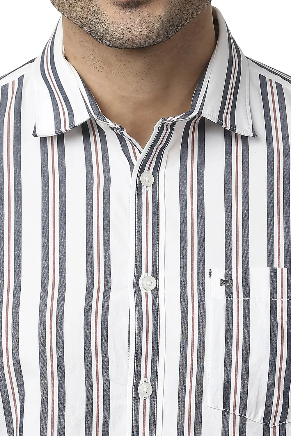 Slim Fit Cotton Stripe Shirt