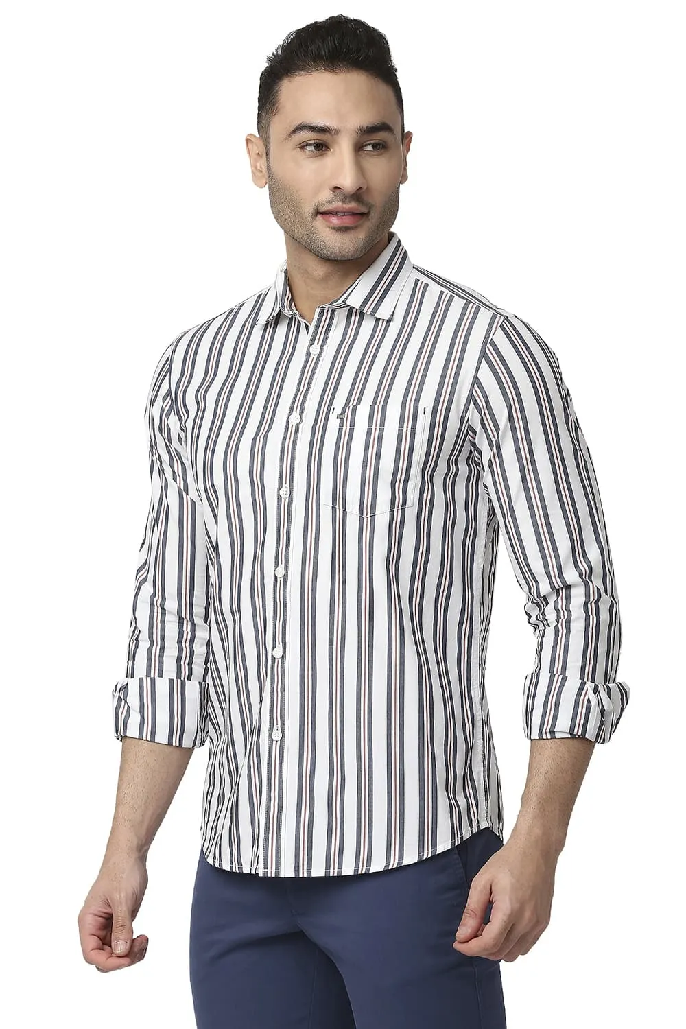 Slim Fit Cotton Stripe Shirt