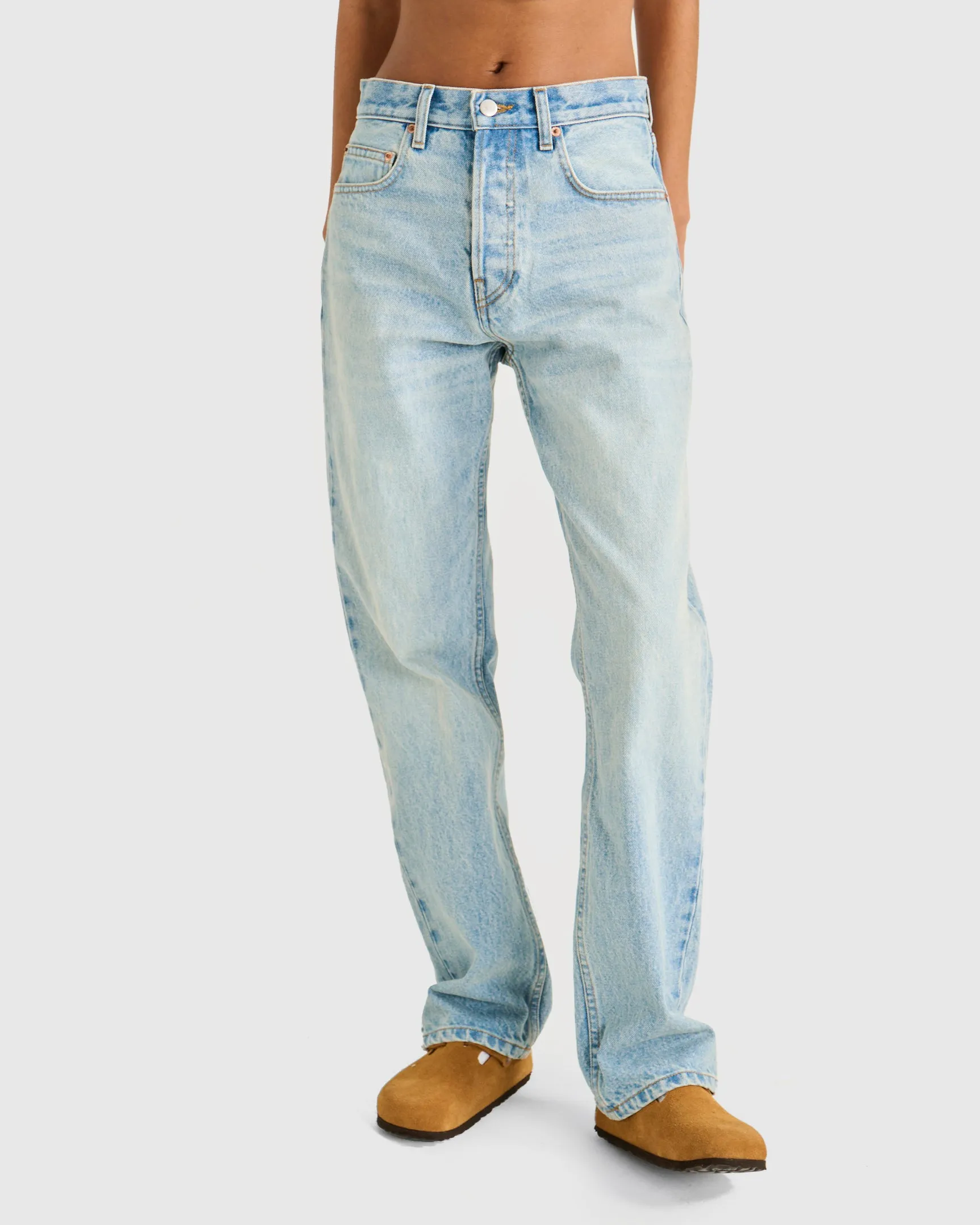 Straight 5 Pocket Denim (Light Wash)