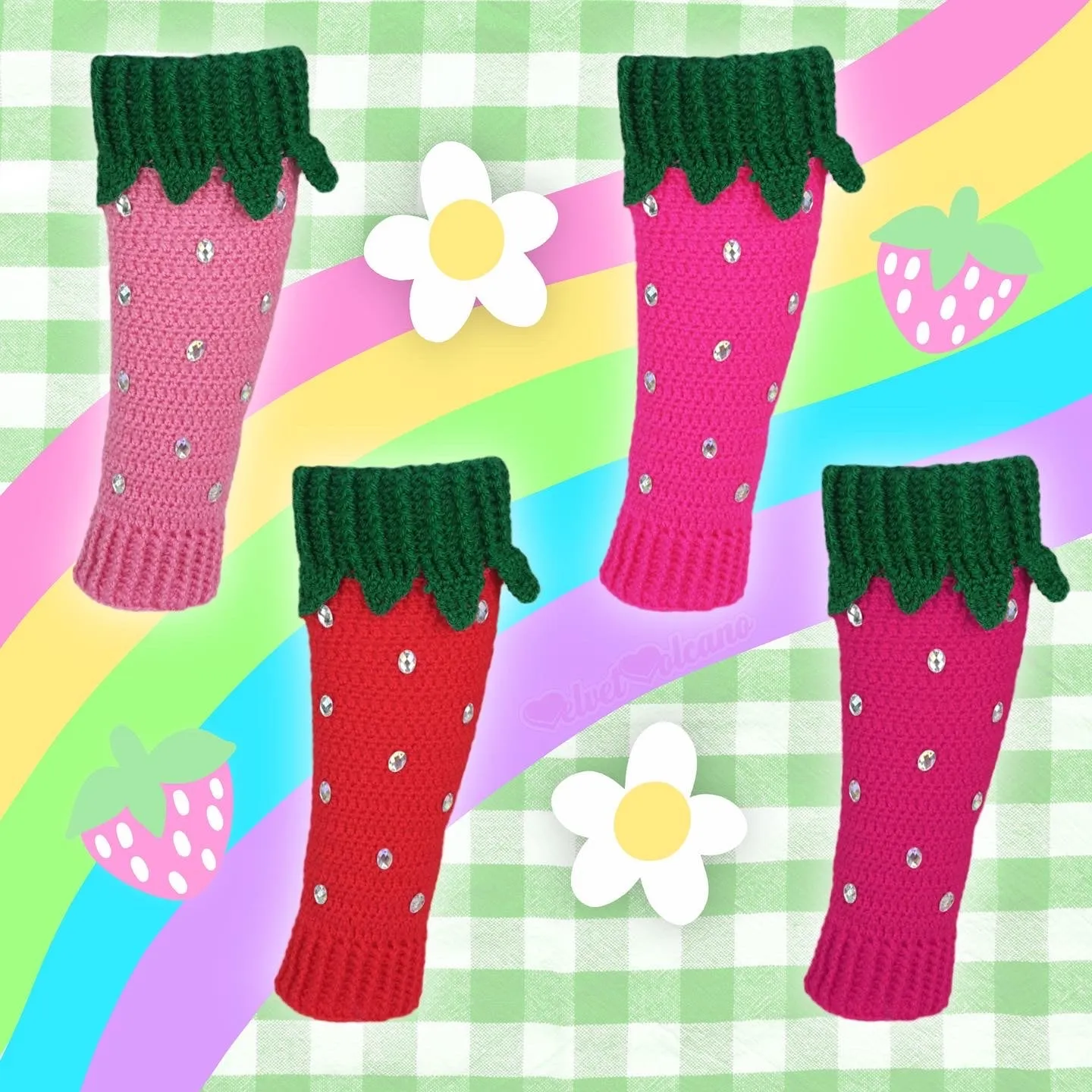 Strawberry Leg Warmers (Custom Colour)