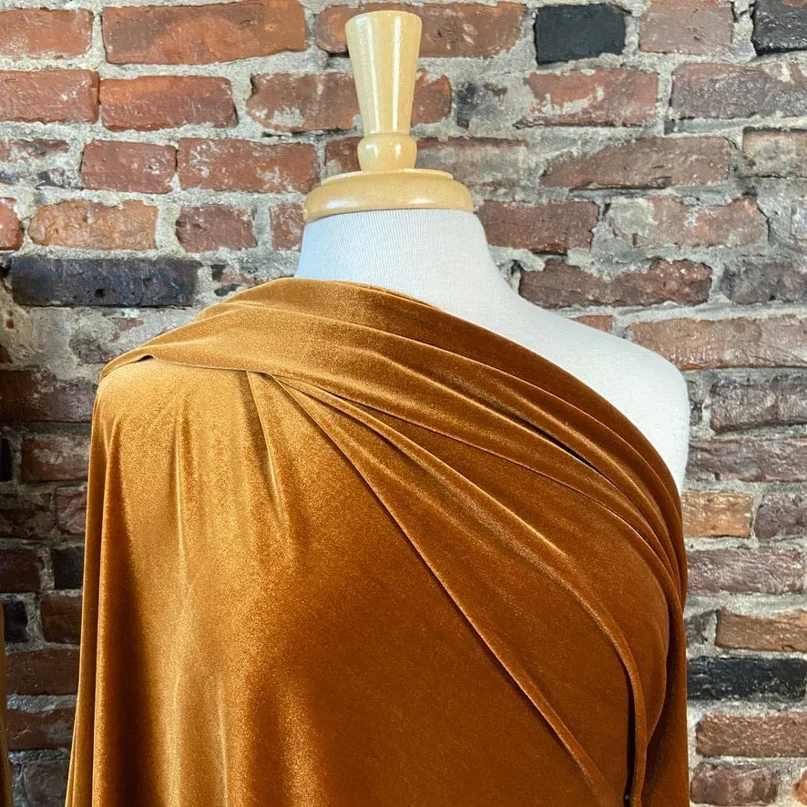 Stretch Knit Velvet in Bronze