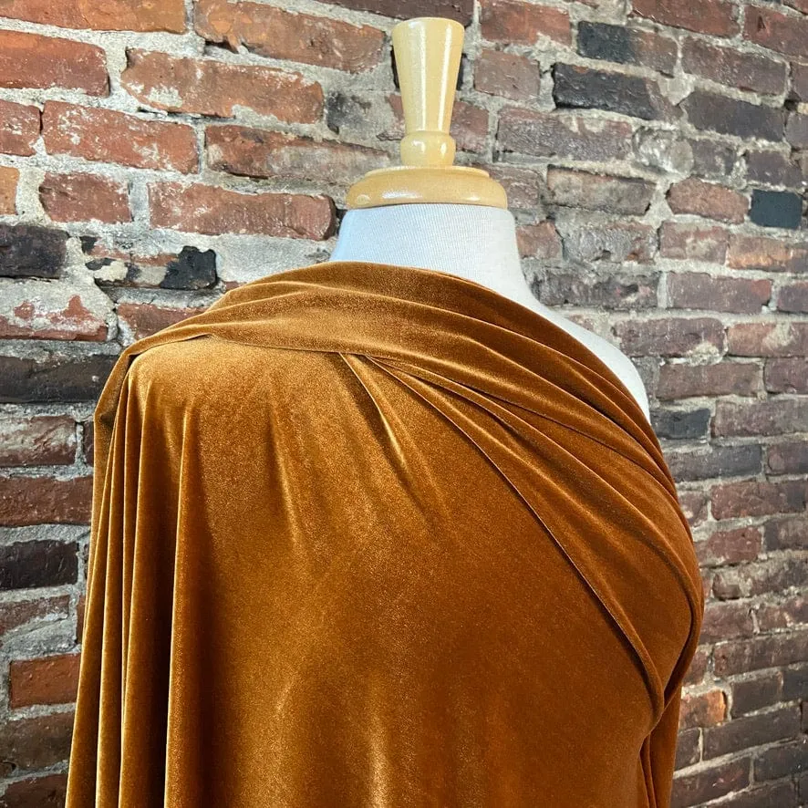 Stretch Knit Velvet in Bronze