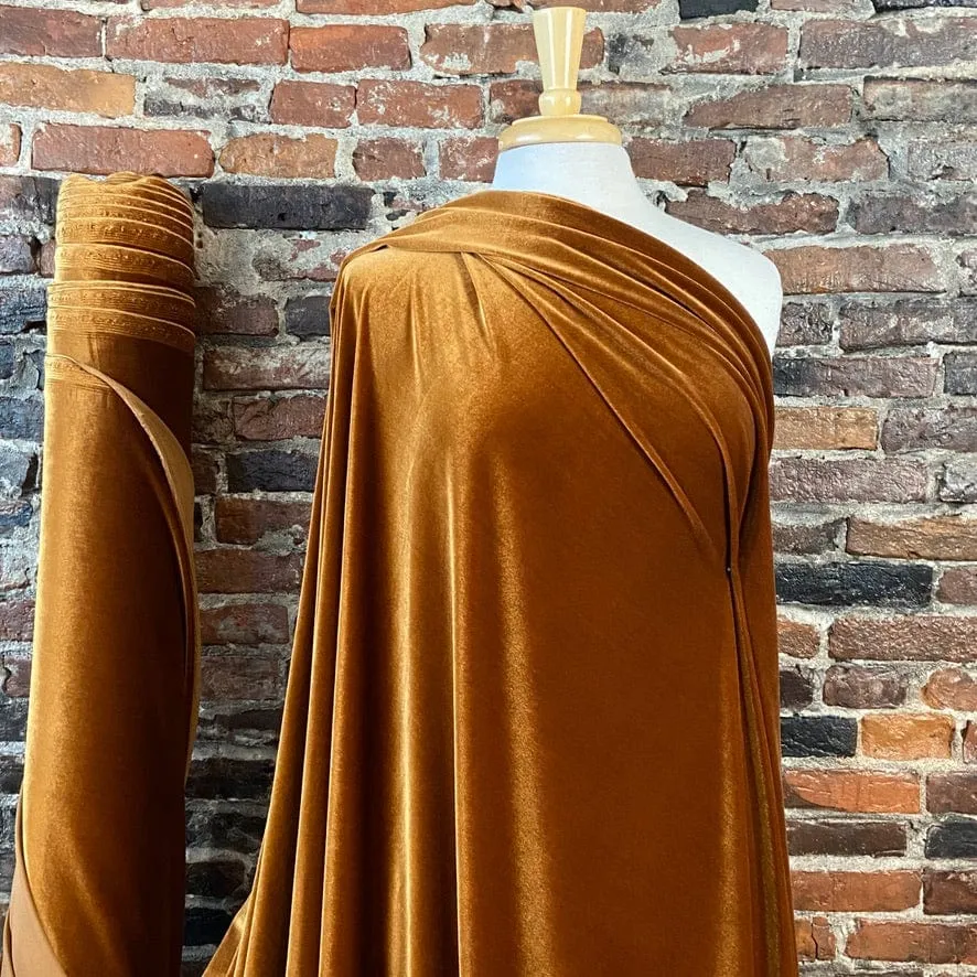 Stretch Knit Velvet in Bronze