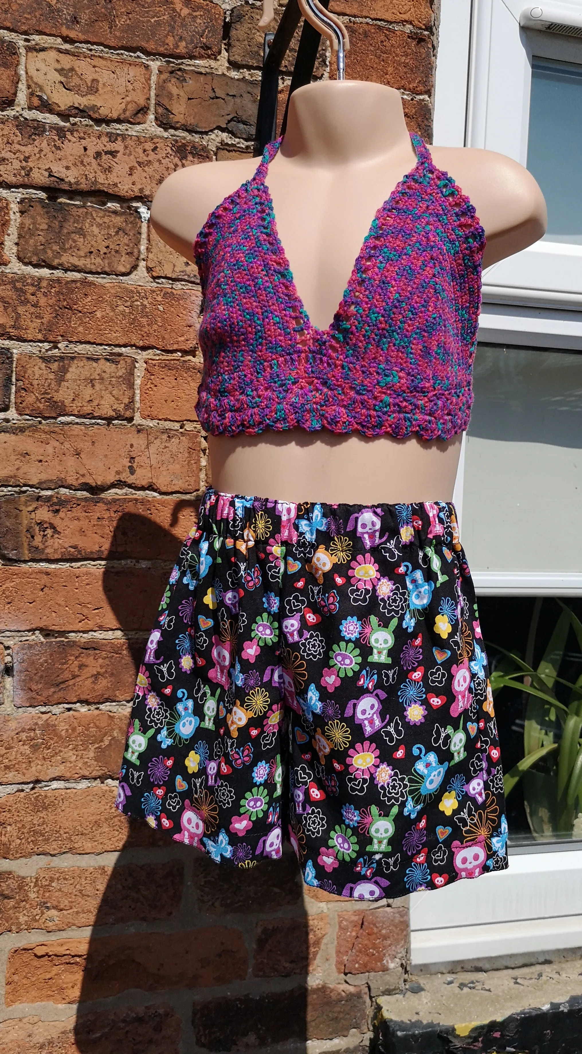 Summery fun, shorts and top suit for girls aged 3-5,Festival, beachy, boho, feel