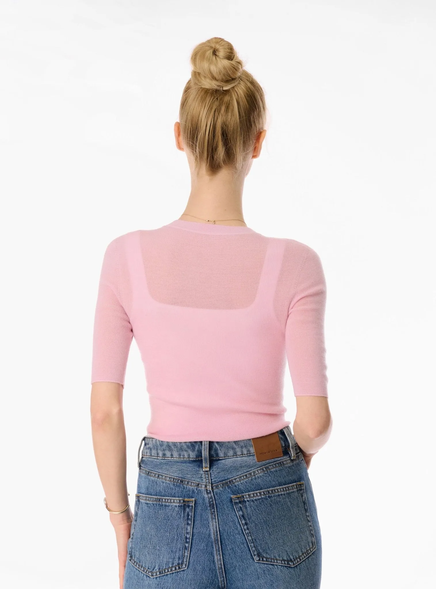 TAYLOR seamless mid-sleeves top (Pink)