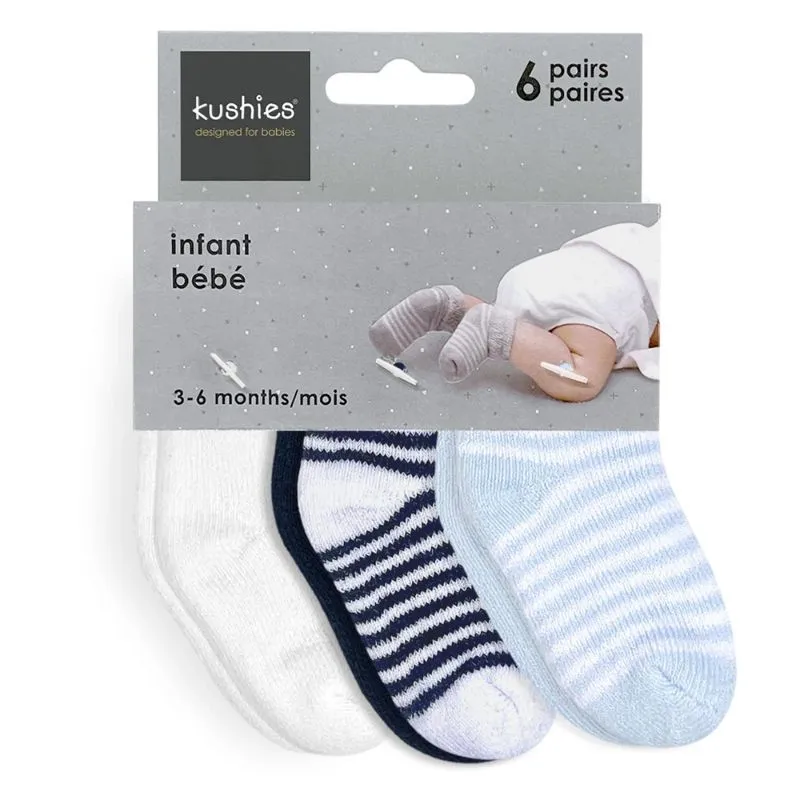 Terry 3-6 Months 6 Pack Socks