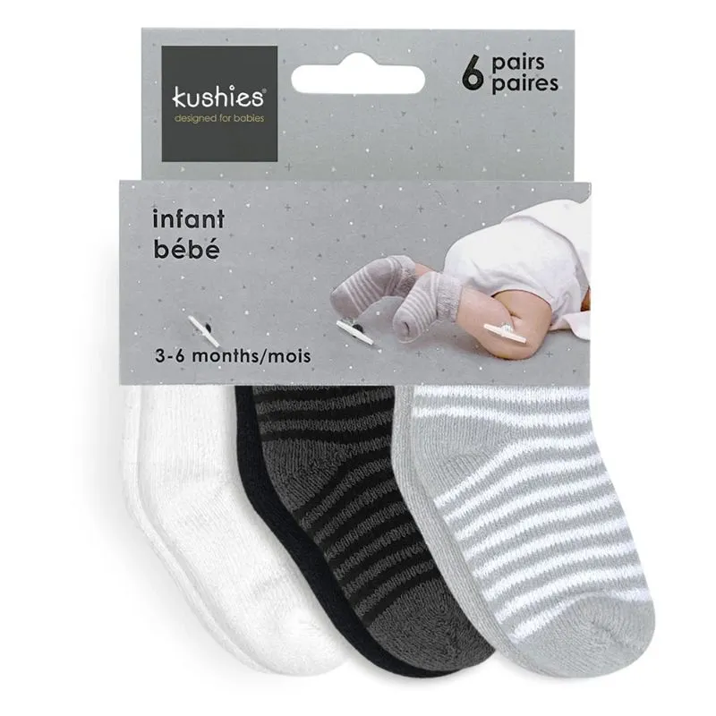 Terry 3-6 Months 6 Pack Socks