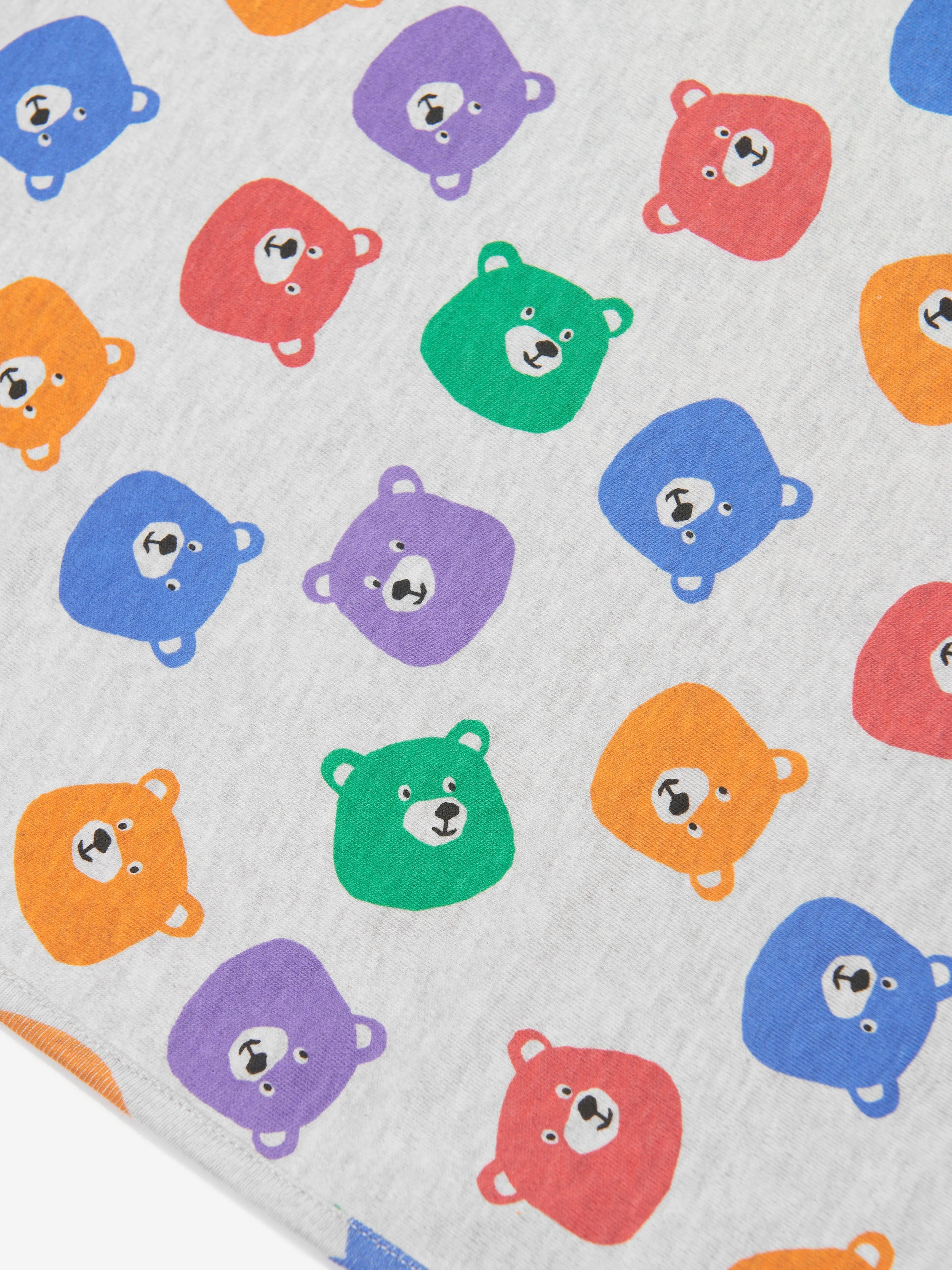 The Bonnie Mob Baby Bears Hooded Blanket in Multicolour