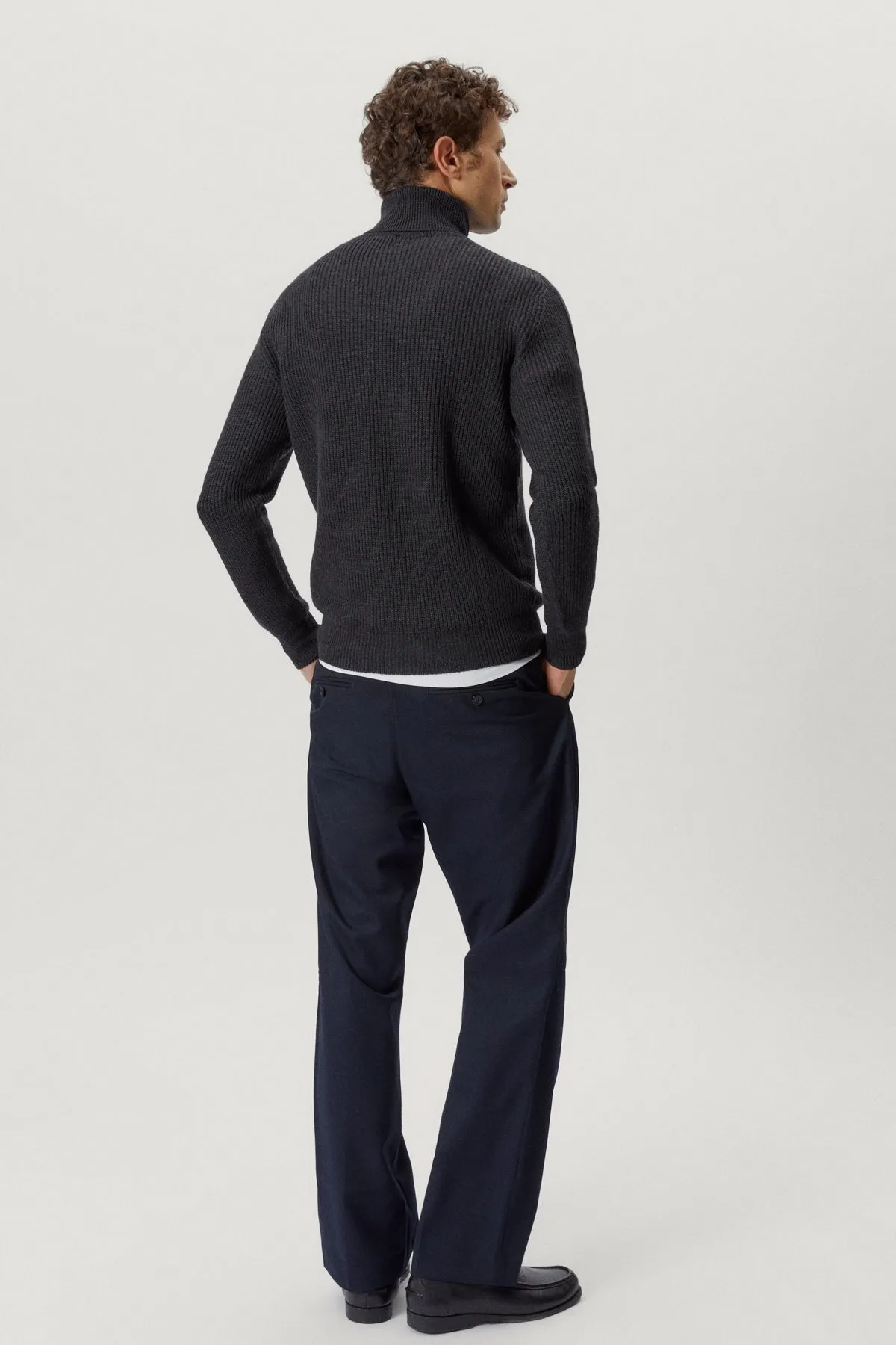 The Merino Wool Ribbed High-Neck