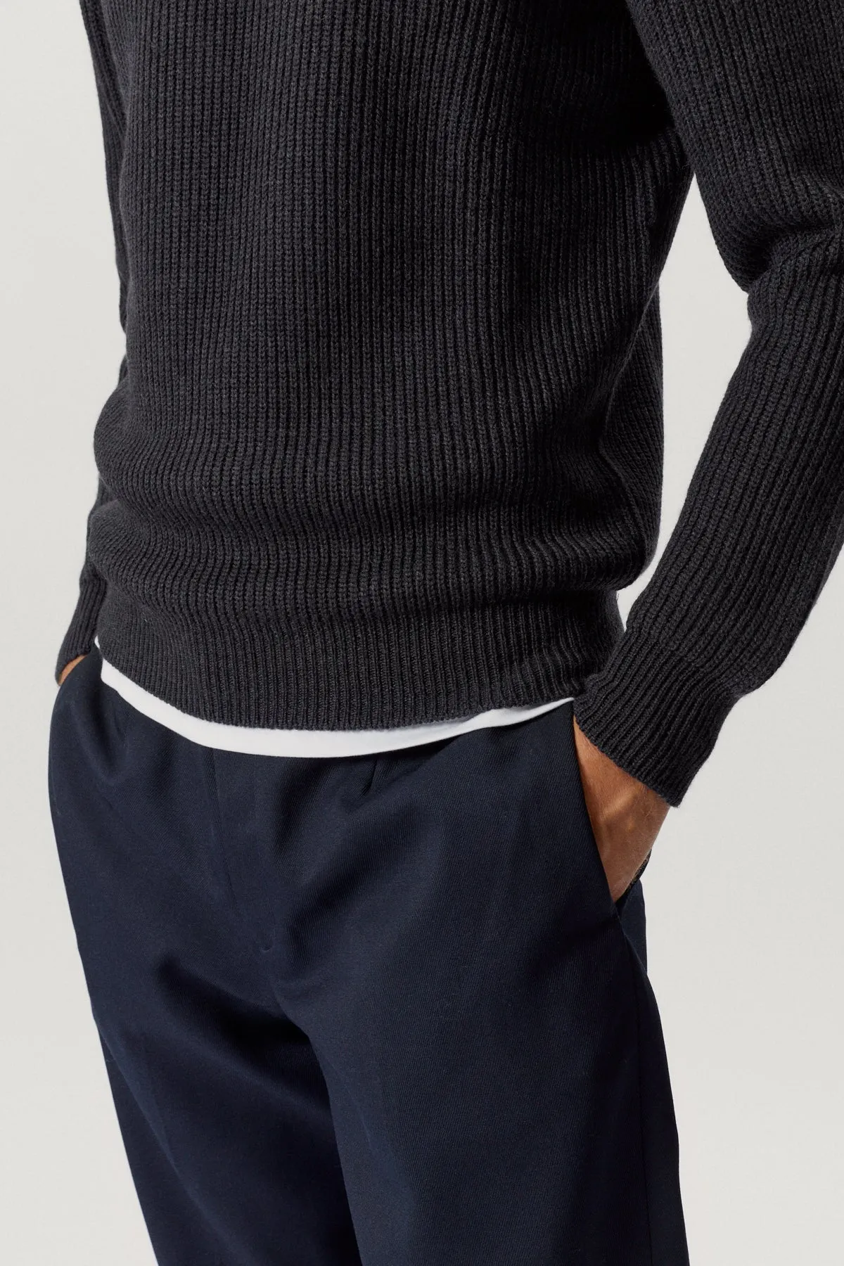 The Merino Wool Ribbed High-Neck