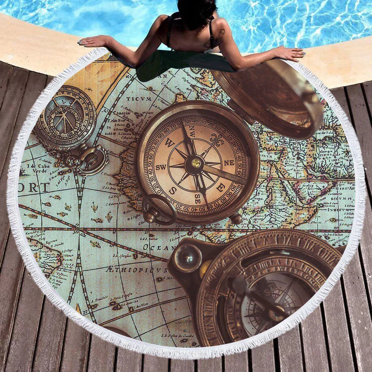 The World Wanderer Round Beach Towel