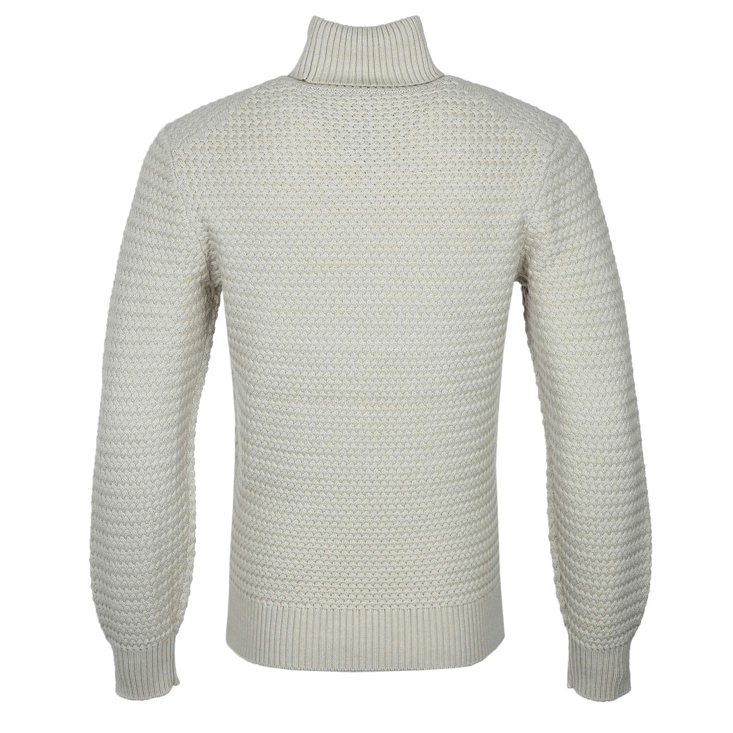 Thomas Maine Knitted Roll Neck in Oat