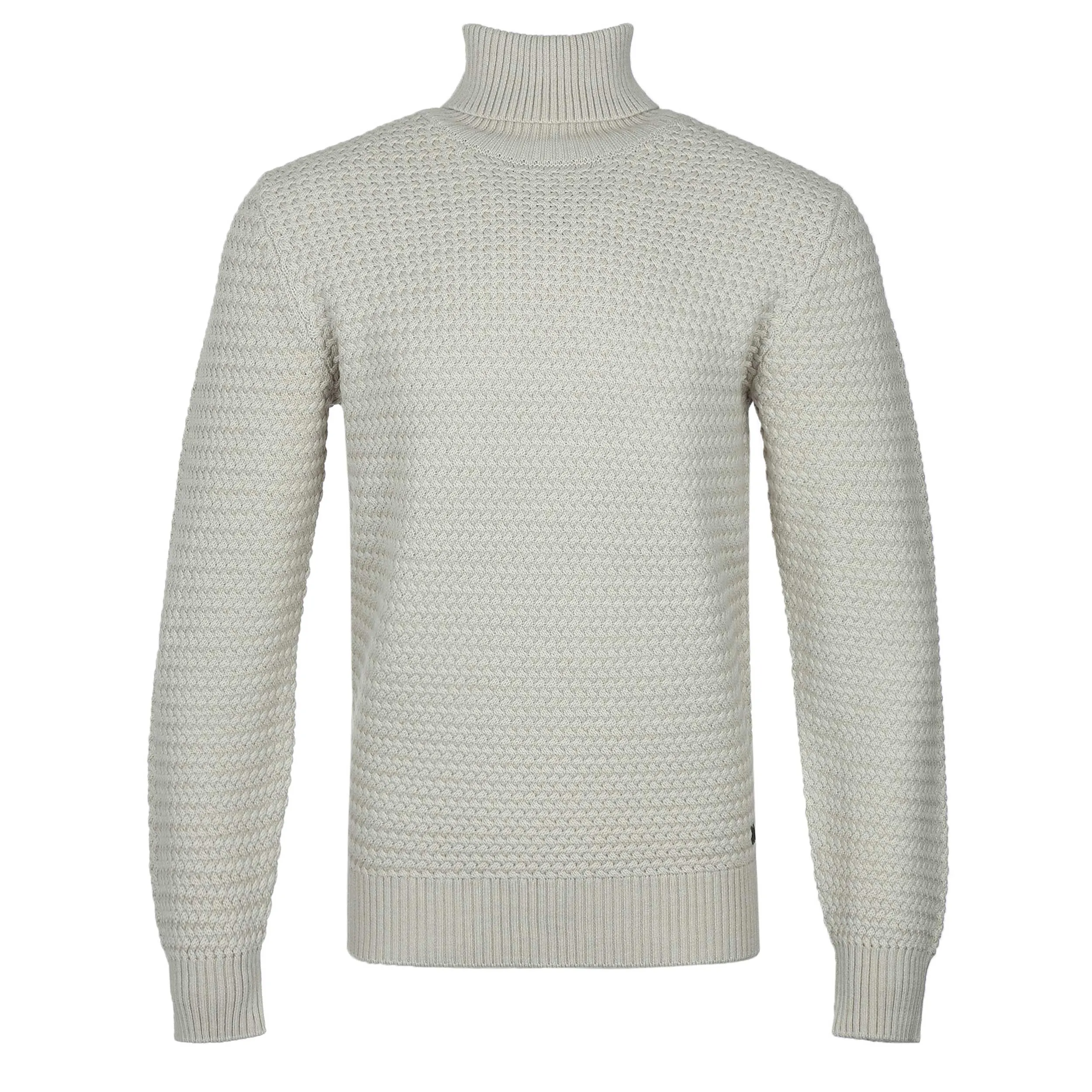 Thomas Maine Knitted Roll Neck in Oat