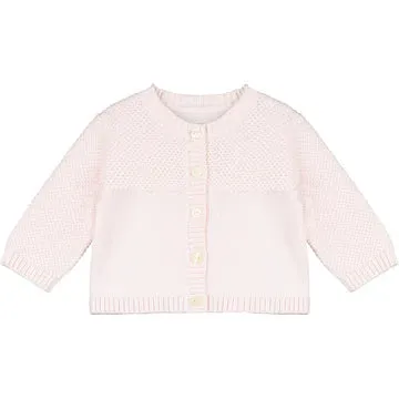 True knit baby cardigan pink