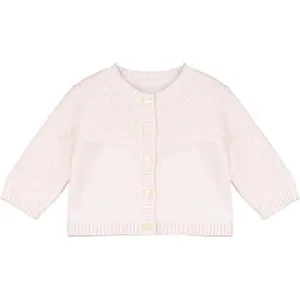 True knit baby cardigan pink