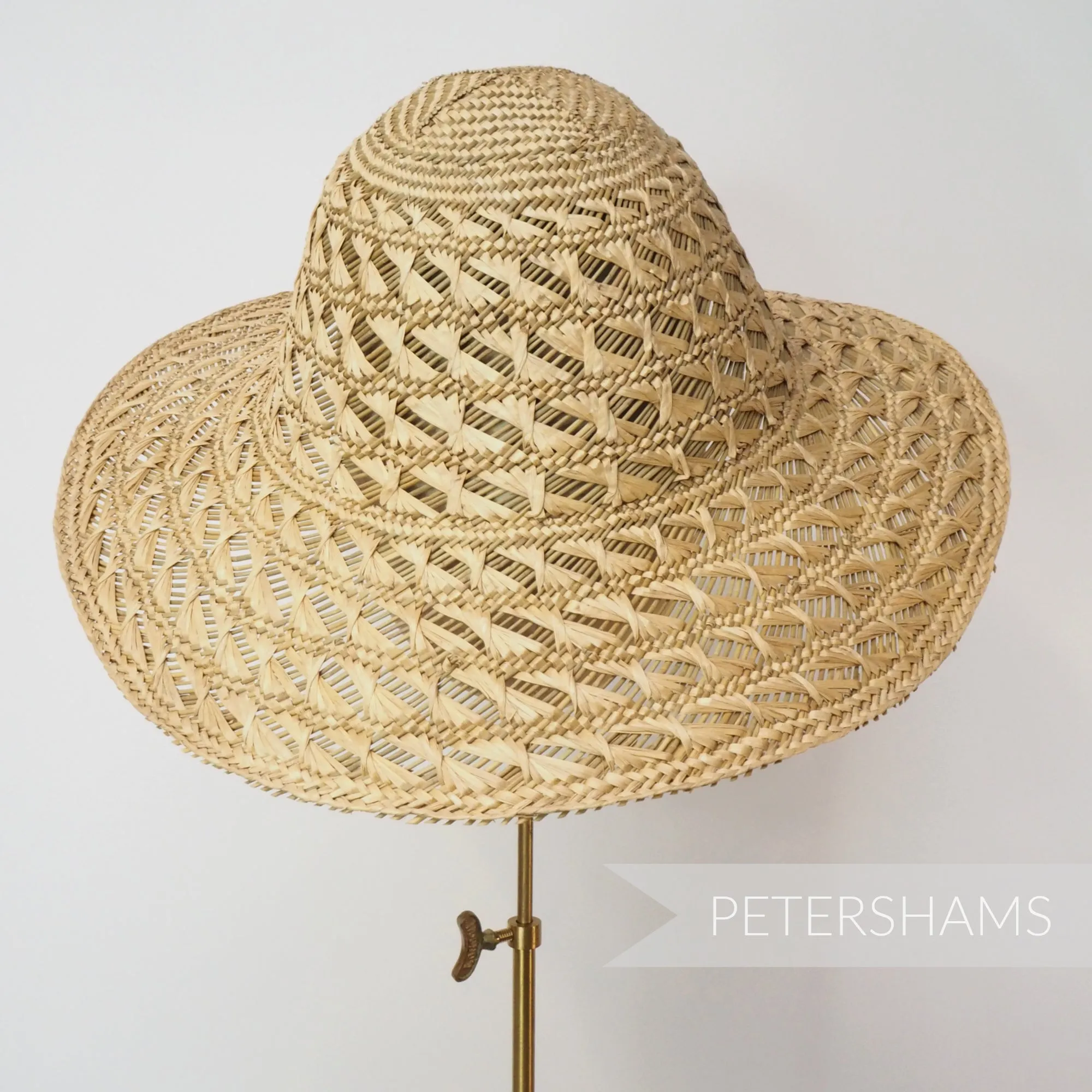 Twist Detail Vintage 1950's/60s Seagrass & Straw Capeline - 10-11"