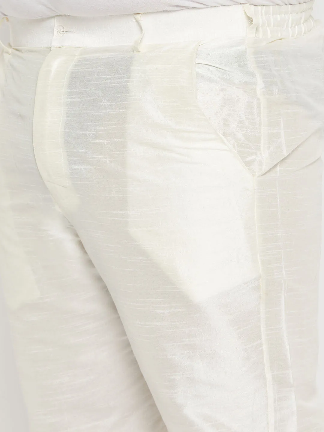 VASTRAMAY Cream Silk Blend Pyjama