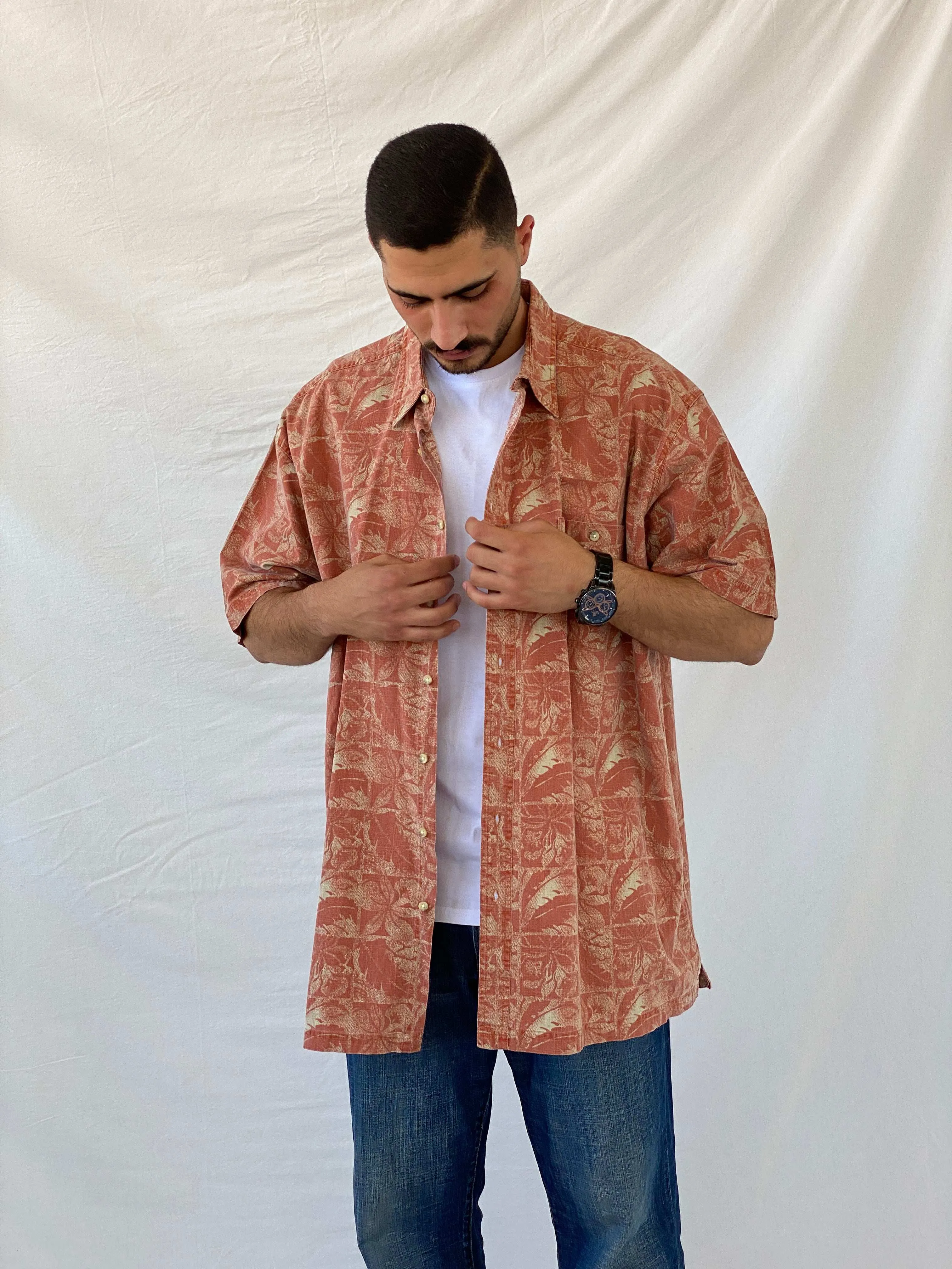 Vintage 90s St. Johns Bay Hawaiian Cotton Men’s Button-Up Shirt - 2XL