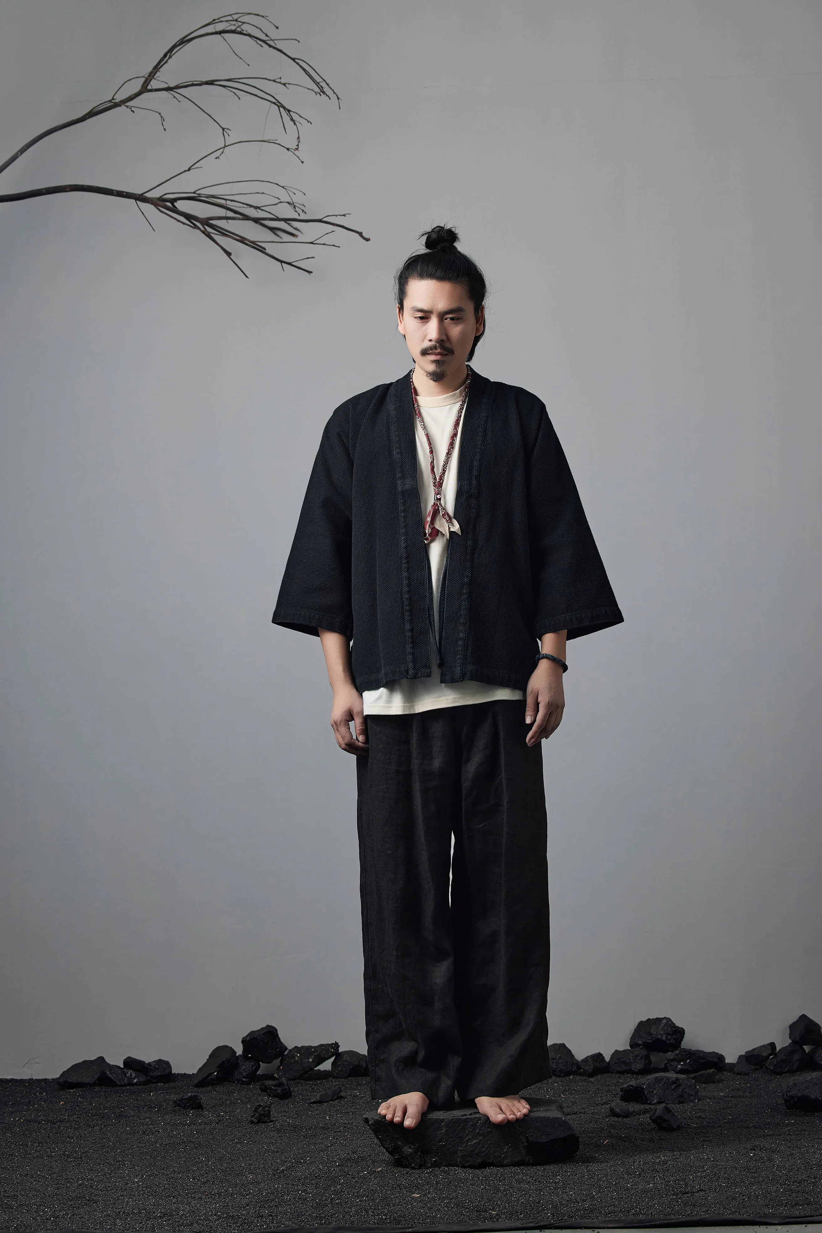 Vintage Kimono Kendo Black Robe