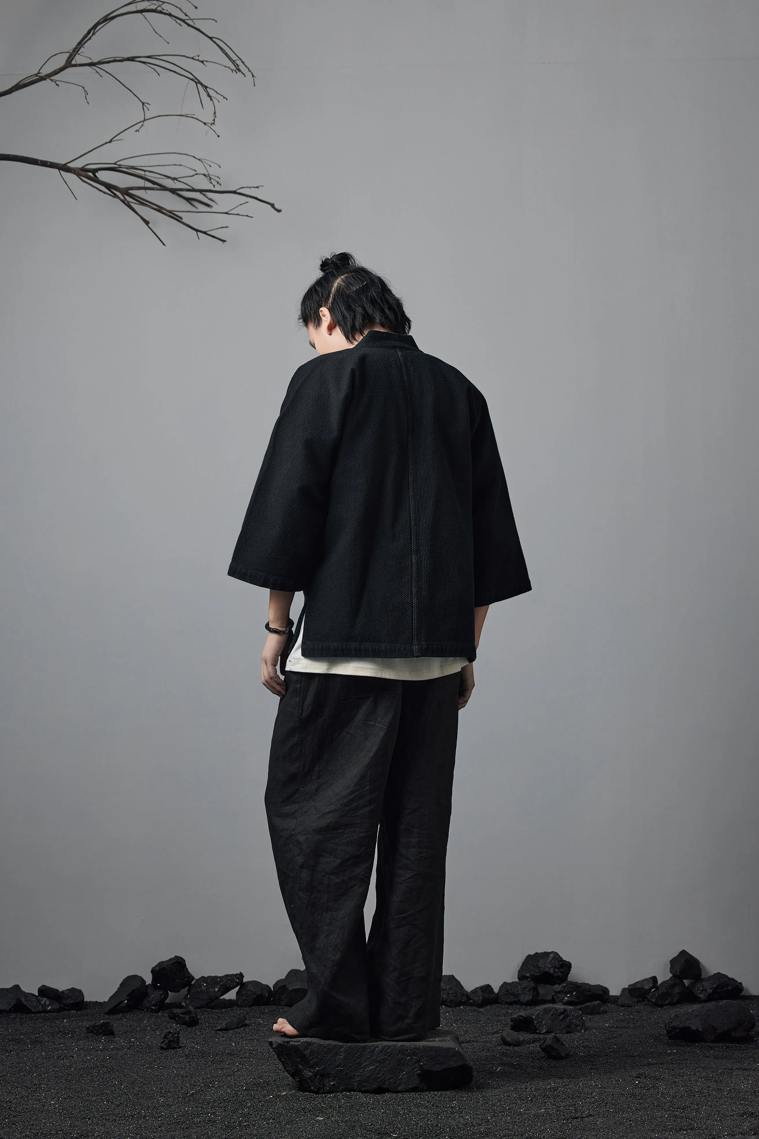 Vintage Kimono Kendo Black Robe