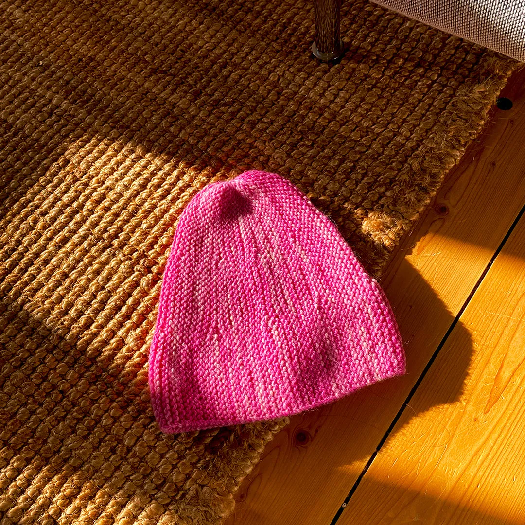 WES hat. PINK SPACE. 2-4y // Hand knit beanie pure merino wool