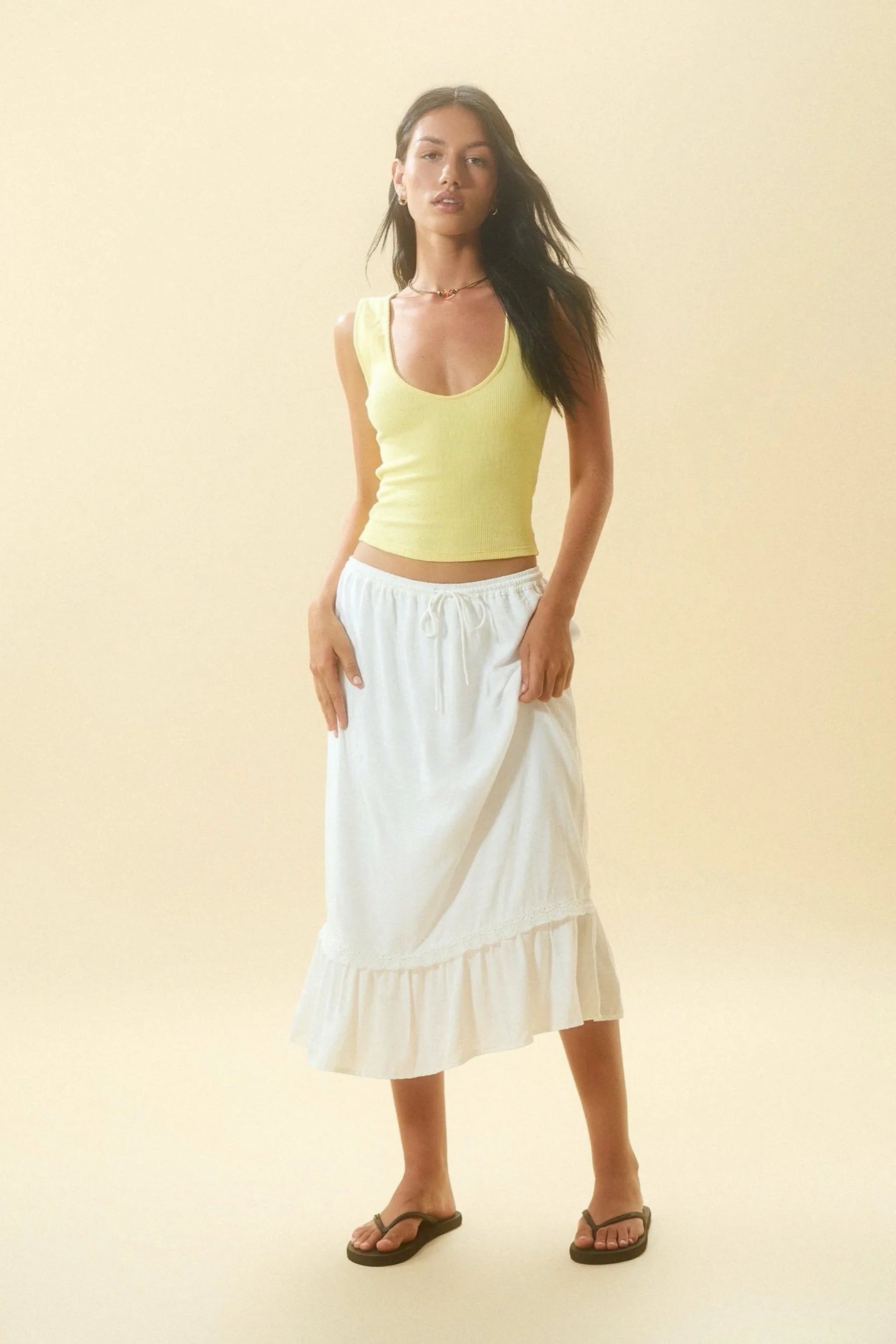 White Kokies Midi Skirt