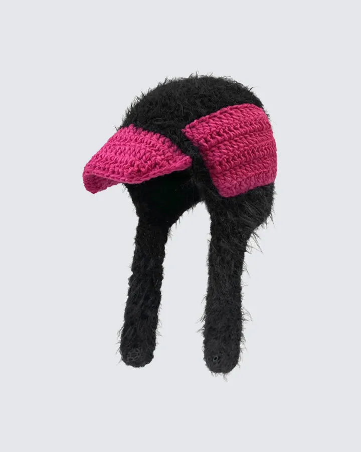 Wool Knit Patchwork Duckbill Cold Hat