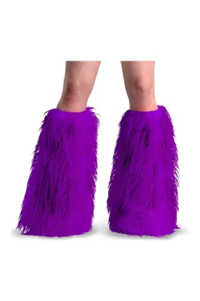 YETI-08 Purple Faux Fur Leg Warmers